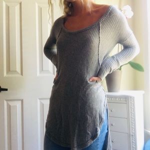 Free People Thermal High Low Top